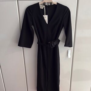 Elegant Black V-Neck Dress
